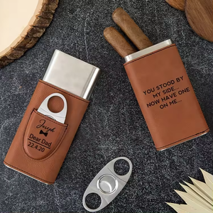 <span class=keywords><strong>Estuche</strong></span> de Piel Sintética para Cigarros al por Mayor, Humidor de Cigarros de Alta Calidad de Acero Inoxidable, Colorido y Grabable con Láser - Product Image 4