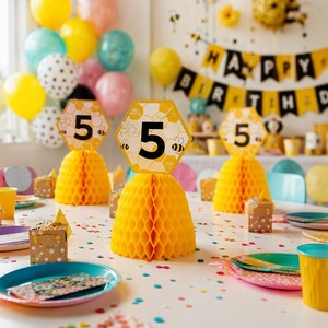 Honeycomb <b>Table</b> Centerpiece Paper Party Decorations Pop Up Centerpiece for <b>Birthday</b> Graduation New Year Party <b>Table</b> Decoration - Product Image 3