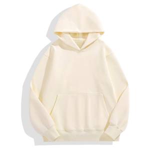 Top qualité 100% coton blanc épais polaire poids lourd surdimensionné impression personnalisée Logo hommes sweats à capuche - Product Image 1