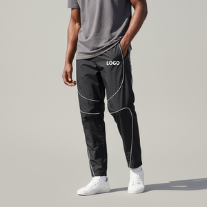 Pantalon Homme Léger et Décontracté en Nylon 100% Imperméable et Coupe-Vent, Blocs de Couleurs, Taille Élastique, Effet Délavé, Qualité Supérieure - Product Image 5