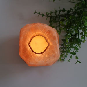 Wholesale Natural Himalayan Rock Salt Lamp Candle with Carved Flower Style - Product Image 4