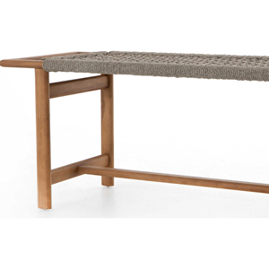 Chaise en bois Banc de jardin d'extérieur Bois de teck naturel Patio Jardin avec corde Mobilier d'extérieur - Raudin - Product Image 5