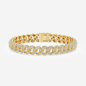 Pulsera de eslabones cubanos de oro rosa de 10 quilates totalmente helada con diamantes cultivados en laboratorio, perfecta para Hip Hop y estilo callejero - Product Image 3