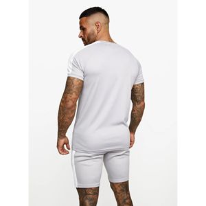 Conjunto de camisetas y pantalones cortos, 100% poliéster, Slim Fit, manga corta, cuello redondo, color gris claro - Product Image 2