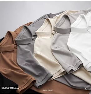 Polos de gran tamaño, diseño personalizado con tela de punto de patrón sólido bordado antiarrugas - Product Image 5