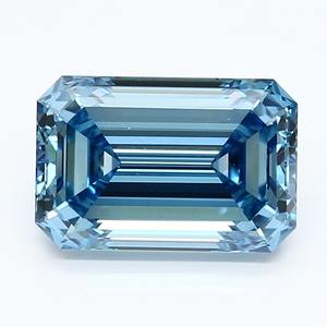 Diamante de corte esmeralda de color azul cultivado en laboratorio para fabricación de joyas/Diamante Suelto - Product Image 1