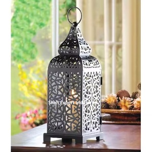 Best Design Moroccan Iron Black <b>Lantern</b> With Colorful <b>Glass</b> for Home & Christmas Tabletop Decor Floor <b>Lanterns</b> - Product Image 4