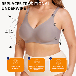 Reggiseno senza cuciture a fascia senza cuciture che allattano maternità senza fili <span class=keywords><strong>per</strong></span> <span class=keywords><strong>l</strong></span>'<span class=keywords><strong>allattamento</strong></span> al seno con fibbia della mamma reggiseno anteriore aperto supporto <span class=keywords><strong>per</strong></span> la gravidanza sollevamento - Product Image 4