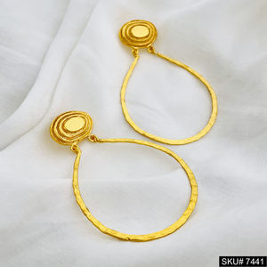 Gold plated Drop and Dangle Stylish Handmade <b>Earring</b> <b>Fashionable</b> Party Wears Drop <b>Earrings</b> Hot Selling Brass gold plated - Product Image 5