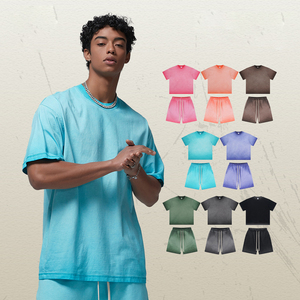 Conjunto de Camisetas para Hombre y Traje de Lavado Unisex con Logotipo Personalizado, Ropa Urbana de Alta Calidad, Camisetas de Cuello Redondo y Pantalones Cortos para Hombre - Product Image 3