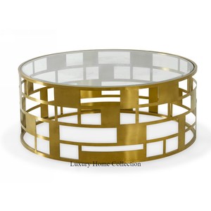 Vente chaude Métal Table D'appoint Et Centre Table Or Couleur En Acier Inoxydable Miroir Poli Admirable Look Forme Ronde Table Basse - Product Image 1