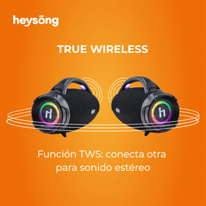 ลำโพงบลูทูธพกพา Heysong Bang กันน้ำระดับ IPX6 กำลังขับ 50 วัตต์ รองรับ TWS สีดำ - Product Image 4