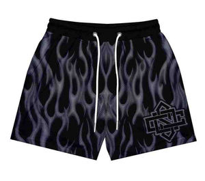 Short en maille unisexe avec logo personnalisé Short décontracté de gym et de basket-ball respirant pour la course à pied avec motif solide - Product Image 5