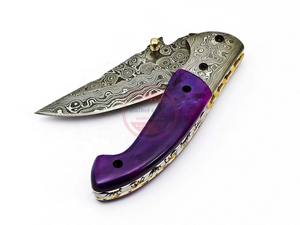 Cuchillo plegable de bolsillo para acampada, cuchillo profesional de acero inoxidable con logotipo personalizado para caza al aire libre - Product Image 4