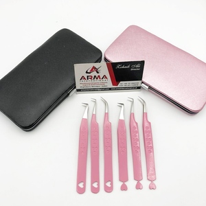 แหนบต่อขนตาทำจากสเตนเลสสตีลพร้อมปลายแหลมไฟเบอร์ออกแบบได้ตามต้องการ - Product Image 5