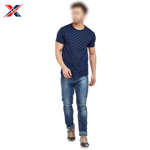 Blue Color Comfortable Best Selling 100% Cotton Worsted Highest Quality Reusable <b>Men</b> T-<b>Shirts</b> 2025 - Product Image 3