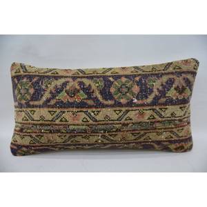 Oreiller en laine bohème beige 12x24 pouces coussin carré vintage coussin décoratif tissé pour canapé utiliser produit de noël - Product Image 1