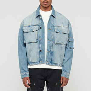 Chaquetas de mezclilla de algodón 100% para hombre con personalización de moda superior, abrigo y chaqueta de mezclilla clásica informal con estilo informal para hombre - Product Image 1