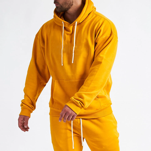 Sweat à capuche d'automne 100% coton uni pour hommes avec coupe régulière et texture en tricot doux pour la mode streetwear urbaine - Product Image 4