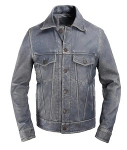 2020 Red Brown High Street Style Canvas <b>Leather</b> Jacket Single Breasted Plus Size XXXL Genuine Natural Cowhide Men's <b>Coat</b> - Product Image 5