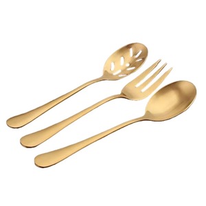 Stainless Steel Set Of 5 Flatware Gold Color Plated Finished Ideal For Kitchen <b>Tabletop</b> Gift Home Use 2 Color Handle Cutlery - Product Image 4