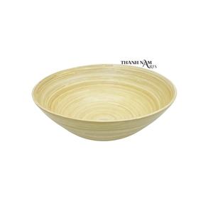 2024 bols à soupe à salade en bambou réutilisables personnalisables bol décoratif de cuisine intérieure extérieure jetable pour les fêtes fabriquées au Vietnam - Product Image 1