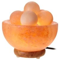 Lampe artisanale élégante bol de sel rose de l'Himalaya sculpté fleur amour et styles de lettres pour cadeau et décoration intérieure de la maison