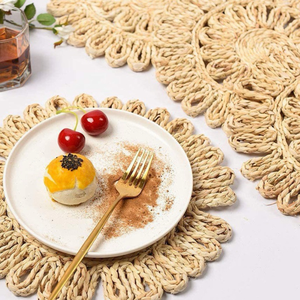 Decoración de mesa de mimbre marrón claro tejida a mano, jacinto de agua personalizable clásico, artesanías de mimbre, fuente Natural de Vietnam - Product Image 3