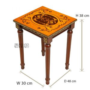 Juego de Mesas Auxiliares Clásicas con Incrustaciones de Madera Hechas a Mano para Salas de Estar Elegantes y Decoración de Hogar de Lujo Premium - Product Image 4