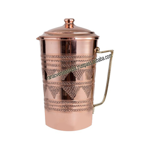 Gran oferta de alta calidad, de cobre puro jarra de agua, jarra de cobre de diseño grabado con tapa para servir agua, Hotel y restaurante - Product Image 1