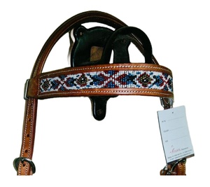 Tête de bêteau en cuir de qualité supérieure, très vendue, avec perles, pour l'équitation, à prix abordable - Product Image 2