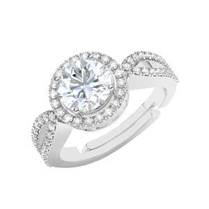 Anillos de Plata de Ley 925 de Primera Calidad para Mujer con Diamantes, Bisel y Engaste Chapados en Rodio - Product Image 1