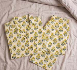 Pijama de Algodón con Estampado Floral Jaipuri para Mujer, Ropa de Dormir con Estampado a Mano, Reversible, para Verano, Otoño y Primavera - Product Image 1