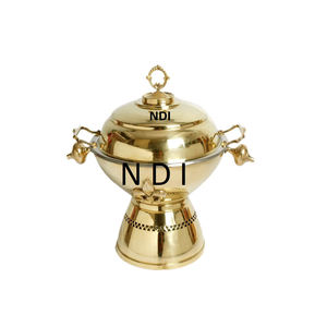 Unique Style Hot Selling Classic Style Handmade Design Rounded Shape <b>Buffet</b> <b>Food</b> <b>Warmer</b> Chafing Dish With Gold Plated Finished - Product Image 1