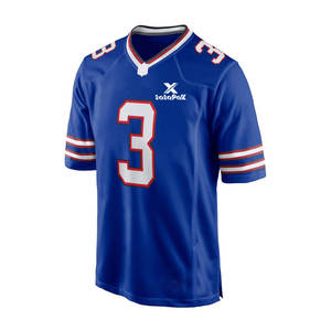 Maillot de football américain respirant en maille/polyester grande taille, imprimé, personnalisable avec nom d'équipe, séchage rapide, haute performance - Product Image 1