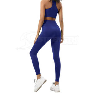 2025 mejor diseño sólido transpirable conjunto de Yoga para mujer personalizado 2 piezas poliéster/algodón servicio OEM de alta calidad para la venta en línea - Product Image 3