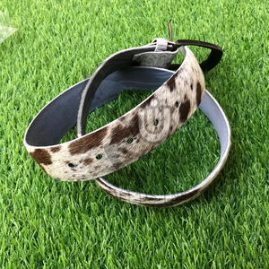 Ceinture décontractée de qualité supérieure durable à imprimé animal, en cuir de vache à poils, fabriquée à la main, respirante, légère, écologique, en alliage - Product Image 5