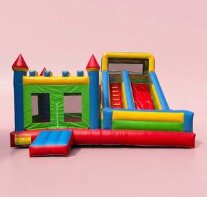 Château Gonflable, Château de Rebond, Maison de Rebond avec Toboggan, Structure Gonflable pour Enfants et Adultes, Souffleur Inclus, Matériau PVC, Utilisation Intérieure et Extérieure - Product Image 1