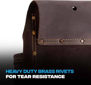 Vente flash, OEM/ODM, pochette à outils pour électricien en cuir pleine fleur, couleur personnalisable, robuste |   Porte-équipement à 10 poches pour ceinture - Product Image 3