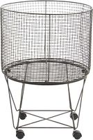 Panier à linge en fer pour usage domestique avec un cadre en métal solide conçu pour contenir facilement de grosses charges de vêtements