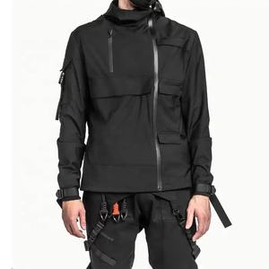 Chaquetas Techwear Cyberpunk para hombre con capucha adjunta Cremalleras impermeables de invierno Función lavada Chaqueta Ninja Estilo Ropa - Product Image 1