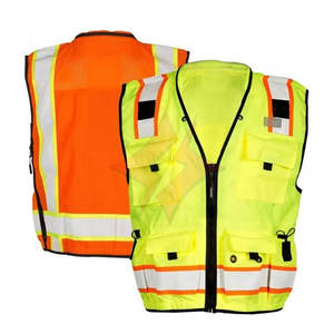 Chaleco de Seguridad Impermeable de Alta Visibilidad Personalizado, Transpirable, con Múltiples Bolsillos, ANSI Clase 1, Reflectante, para Deportes al Aire Libre - Product Image 2