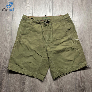 Men's Classic Casual Cargo Shorts Wholesale 100% Cotton Solid Breathable Elastic Waist Multi Pockets Quick Dry - Product Image 1