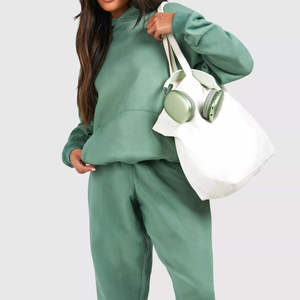 Conjunto Deportivo de Punto para Mujer, Color Sólido, Ropa de Calle, Nuevo, Personalizado, Informal, 100% Algodón, 2025 - Product Image 3