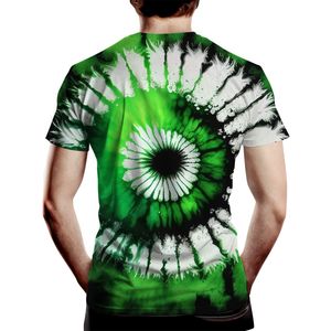 Service OEM T-shirts pour hommes Couleur contrastée Col en O Tie Dye Court Plus Size Summer Wear 100% Cotton T Shirt - Product Image 3