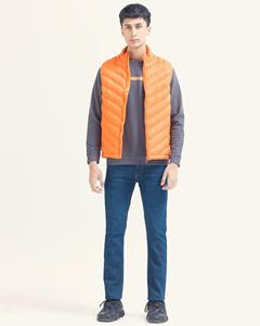 Veste matelassée légère à capuche orange vif pour homme, sans manches, isolée, chaude, imperméable, coupe-vent, fermeture éclair sur le devant, pour l'extérieur, l'hiver - Product Image 5