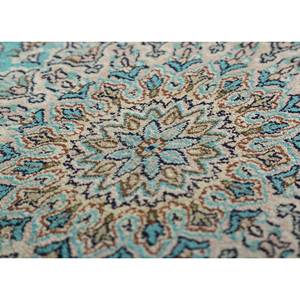 Tapis en soie noué à la main Gulmarg vert, grande surface 9x12, motif médaillon, pour la décoration de salon d'adolescents, usage domestique - Product Image 3