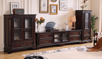 Ensemble de canapés en cuir et bois massif de style américain du milieu du siècle, meubles de salon rétro vintage GBD01