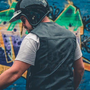 Gilet en cuir vintage de haute qualité pour hommes, couleur personnalisée sans manches, respirant, décontracté, vêtements d'extérieur pour l'hiver, col en V, logo personnalisé - Product Image 6