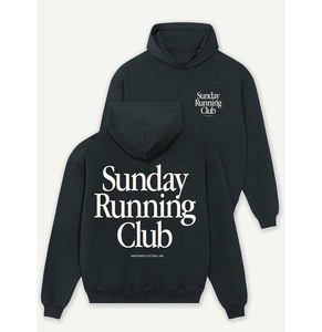Sweat à capuche en coton surdimensionné personnalisé Sweat noir sunday Running Club Sweat à capuche surdimensionné lourd - Product Image 1